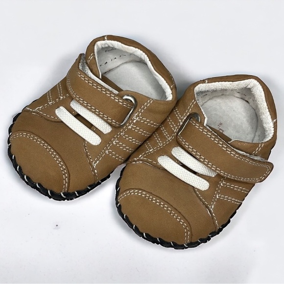 PediPed leather soles shoes brown baby shoes sz 0-6m - Picture 3 of 4